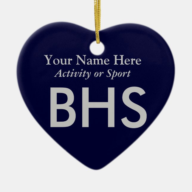 College or High School Varsity Letter Keepsake Ceramic Tree Decoration (Front)