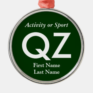 College or High School Varsity Letter Keepsake Metal Tree Decoration