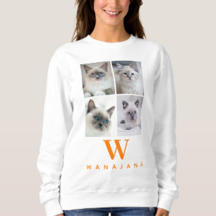 College Pet Photo Monogram   Animal Lovers Custom Sweatshirt