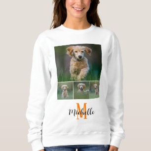 College Photo Monogram Script Name Womens Custom Sweatshirt