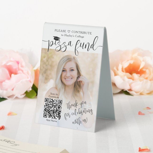 College Pizza Fund 2 QR Codes & Photos Graduation (In SItu (Wedding))
