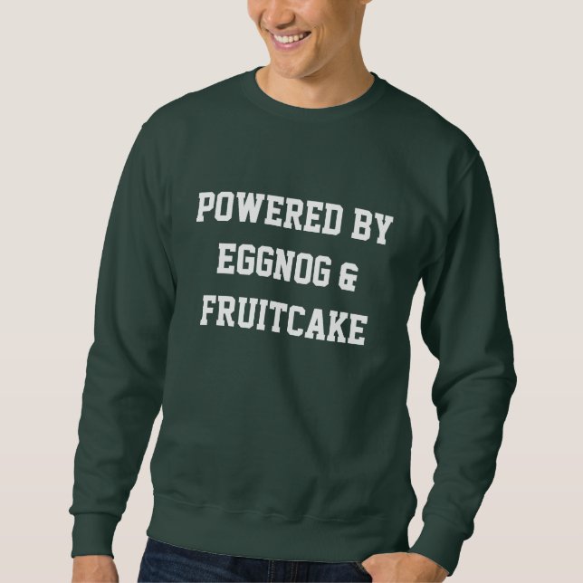 College Powered By Eggnog Christmas Men’s Sweater (Front)