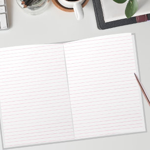 College Rule Pink Lined Paper Landscape 11 x 8.5 Notepad