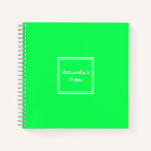 College Ruled Notebook | Neon Green | Personalised