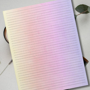 College Ruled Paper - Watercolor Pink and Purple Notepad