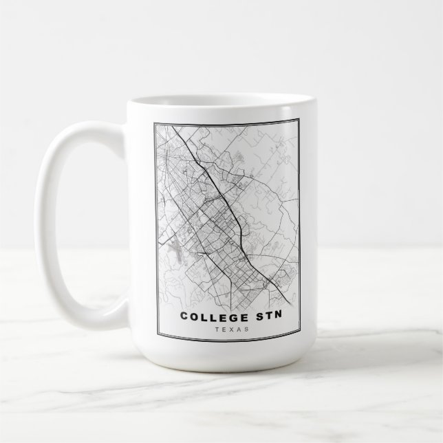 College Station Map Coffee Mug (Left)