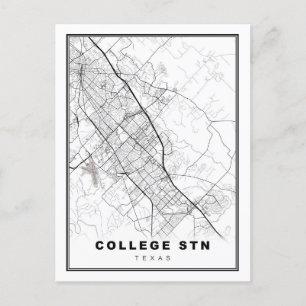 College Station Map Postcard