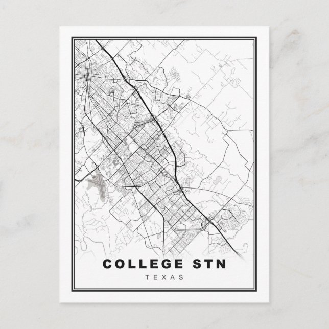 College Station Map Postcard (Front)