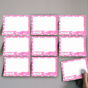 College Stationery Pink Retro Customise Post-it Notes