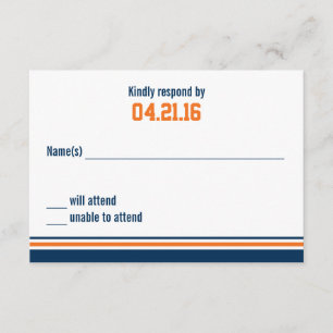College Stripe Bar Mitzvah Response Card