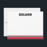 College Stripe Bar Mitzvah Thank You Card<br><div class="desc">This sporty thank you note corresponds with the College Stripe Invitation Suite.</div>