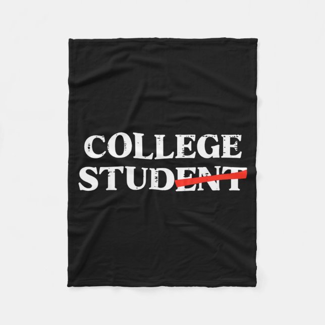 College Stud Student Funny Humour University Party Fleece Blanket (Front)