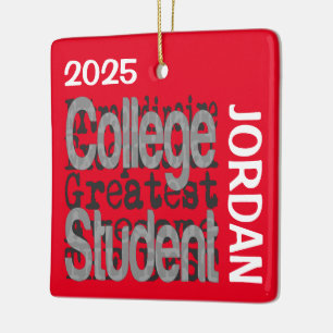 College Student Extraordinaire CUSTOM Ceramic Ornament