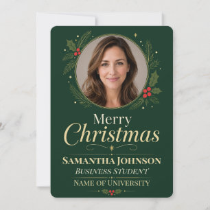 College Student Merry Christmas Photo Holiday Card