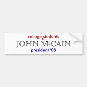 College students for John McCain Bumper Sticker