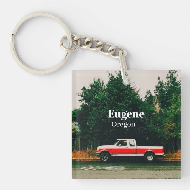 College town of Eugene - Oregon Key Ring (Front)