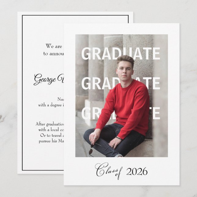 College/University Graduation Announcement unique (Front/Back)