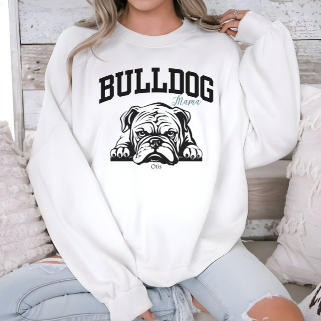 College Varsity Style Script Bulldog Mama Dog Love Sweatshirt (Creator Uploaded)