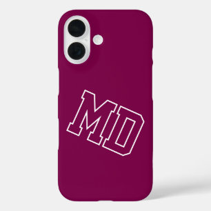 College Wine Varsity Monogram Initials iPhone 16 Case