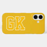 College Yellow Varsity Monogram Initials