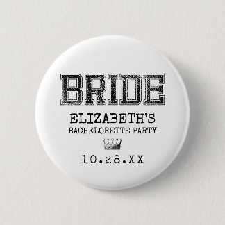 Collegiate Bride Bachelorette Party 6 Cm Round Badge