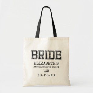 Collegiate Bride Bachelorette Party Tote Bag