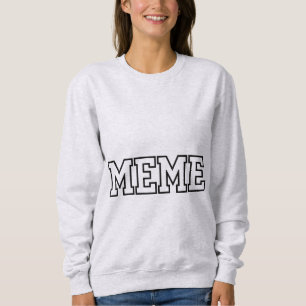 Collegiate Meme Block Letter Varsity Typography Sweatshirt