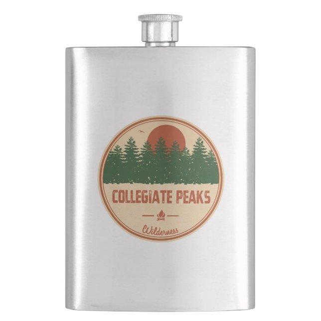 Collegiate Peaks Wilderness Colorado Hip Flask (Front)