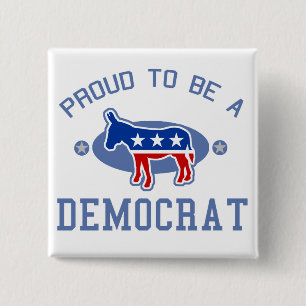 Collegiate Proud Democrat 15 Cm Square Badge
