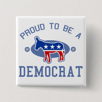 Collegiate Proud Democrat 15 Cm Square Badge
