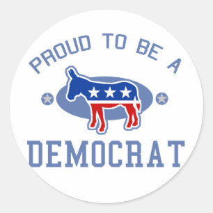 Collegiate Proud Democrat Classic Round Sticker