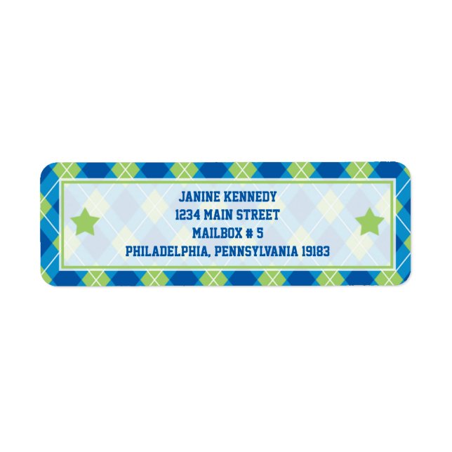 Collegiate Style Blue & Green Argyle (Front)