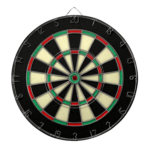 Collegiate university classic style traditional dartboard (Front)