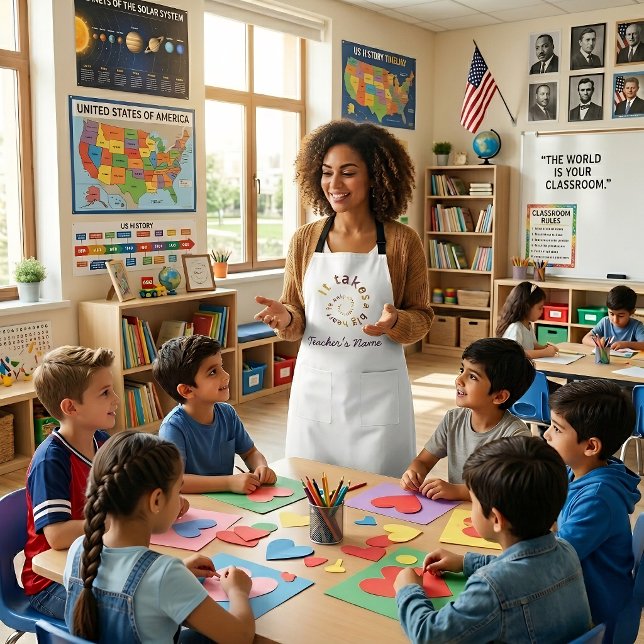 Collerful Spiral Quote Teacher Apron-Personalised  Apron (Creator Uploaded)