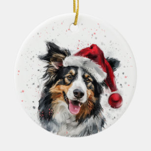 Colley Dog Christmas Personalized Ceramic Tree Decoration