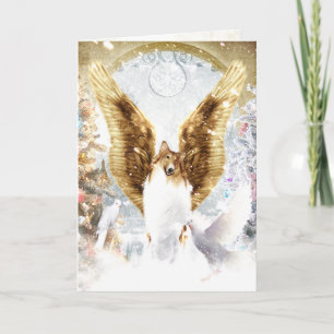 Collie Angel Christmas Greeting Card