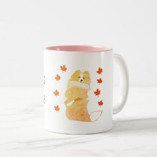 Collie Art < custom Two-Tone Coffee Mug
