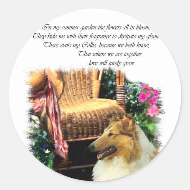 Collie Art Gifts Rough Sable Classic Round Sticker (Front)