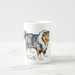collie bone china mug
