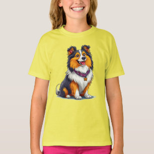 Collie breed cartoon dog T-Shirt