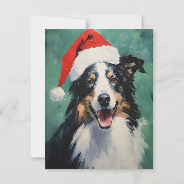 Collie Christmas Holiday Card (Front)