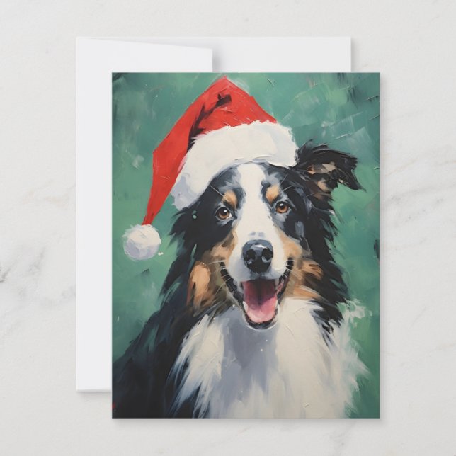 Collie Christmas Holiday Card (Front)