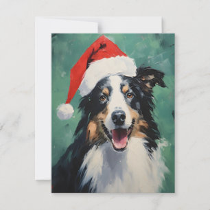 Collie Christmas Holiday Card