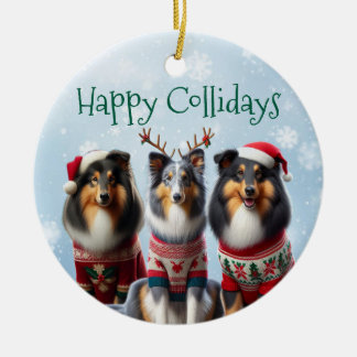 Collie Christmas Ornaments 