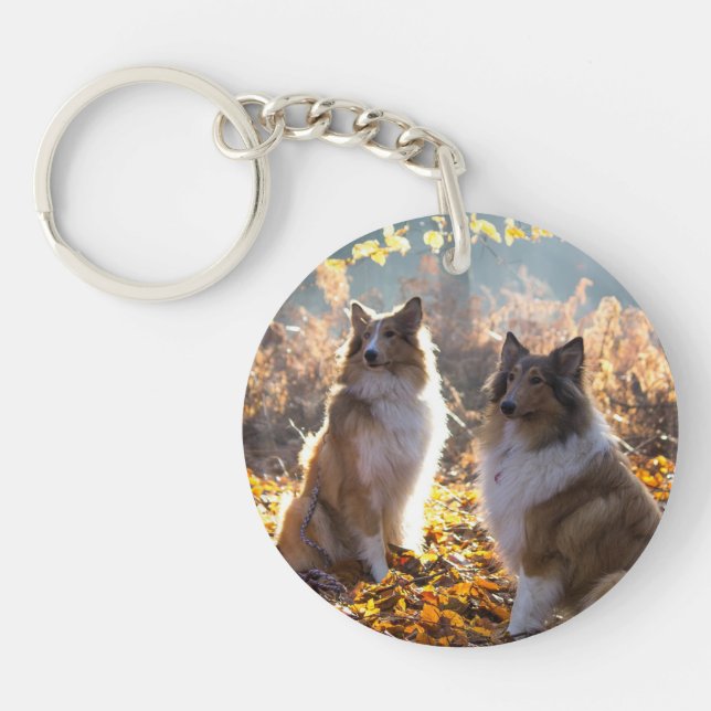Collie Couple Key Ring (Front)