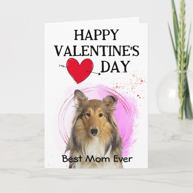 Collie Customised Valentine's Day Holiday Card (Front)