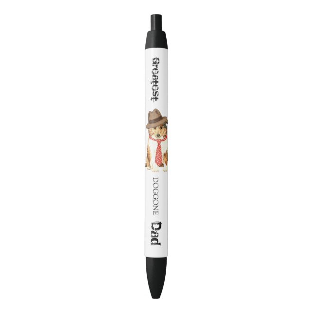 Collie Dad Black Ink Pen (Front Vertical)