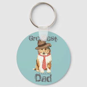 Collie Dad Key Ring