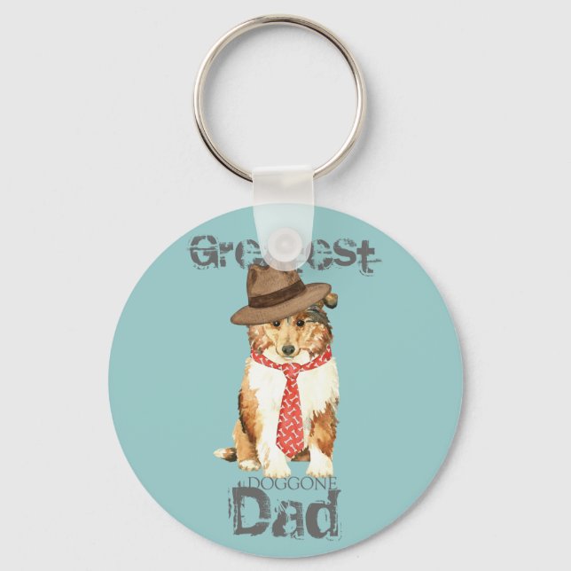 Collie Dad Key Ring (Front)