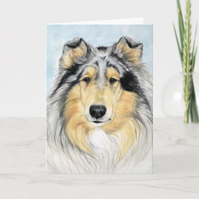 "Collie" Dog Art Reproduction Notecard (Front)